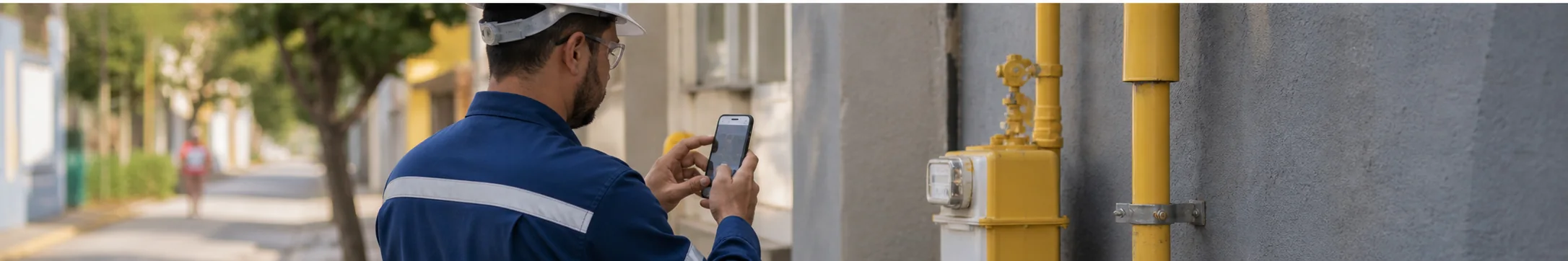 Registro digital de serviço de inspeção de gás