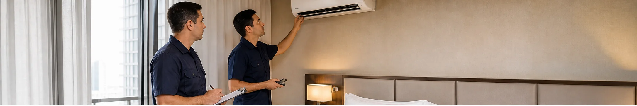 Profissional realizando atendimento de manutenção de resorts